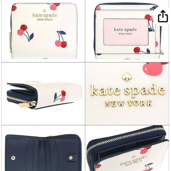Kate Spade Dancing Cherrie Small Zip Around Bifold Wallet like new no tags - Picture 1 of 3
